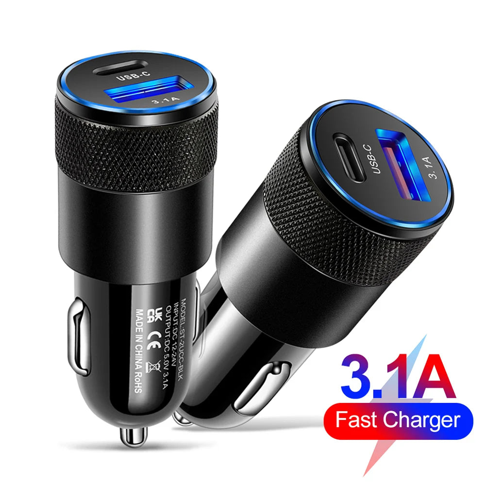 High Quality Car Charger, 66W Power, USB Type, Fast Charging Phone Adapter For iPhone