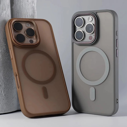 Luxury Silicone with Camera Protection, Magsafe Phone Case for iPhone 11 12 13 14 15 16 Pro Max 16Plus, Wireless Charging, Matte Cover