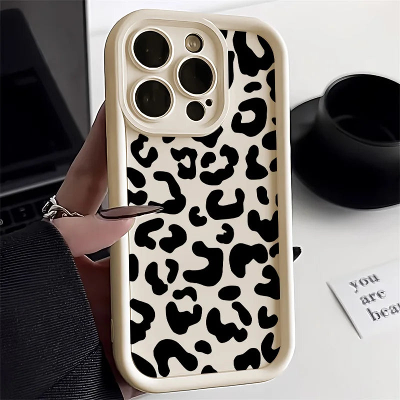 High Quality Leopard Print Phone Case For iPhone,  Matte Silicone, Soft Cover, Anti-Scratch and Anti-fingerprint case.