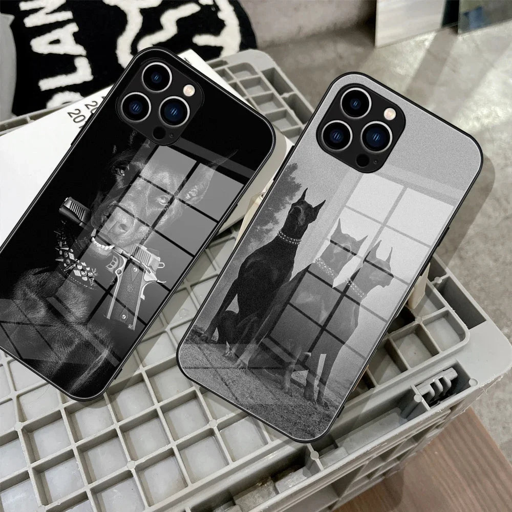 High Quality Dog Design Glass iPhone Case, Magsafe With Camera Lens Protection, Unique and Elegant Design, Full Coverage Case