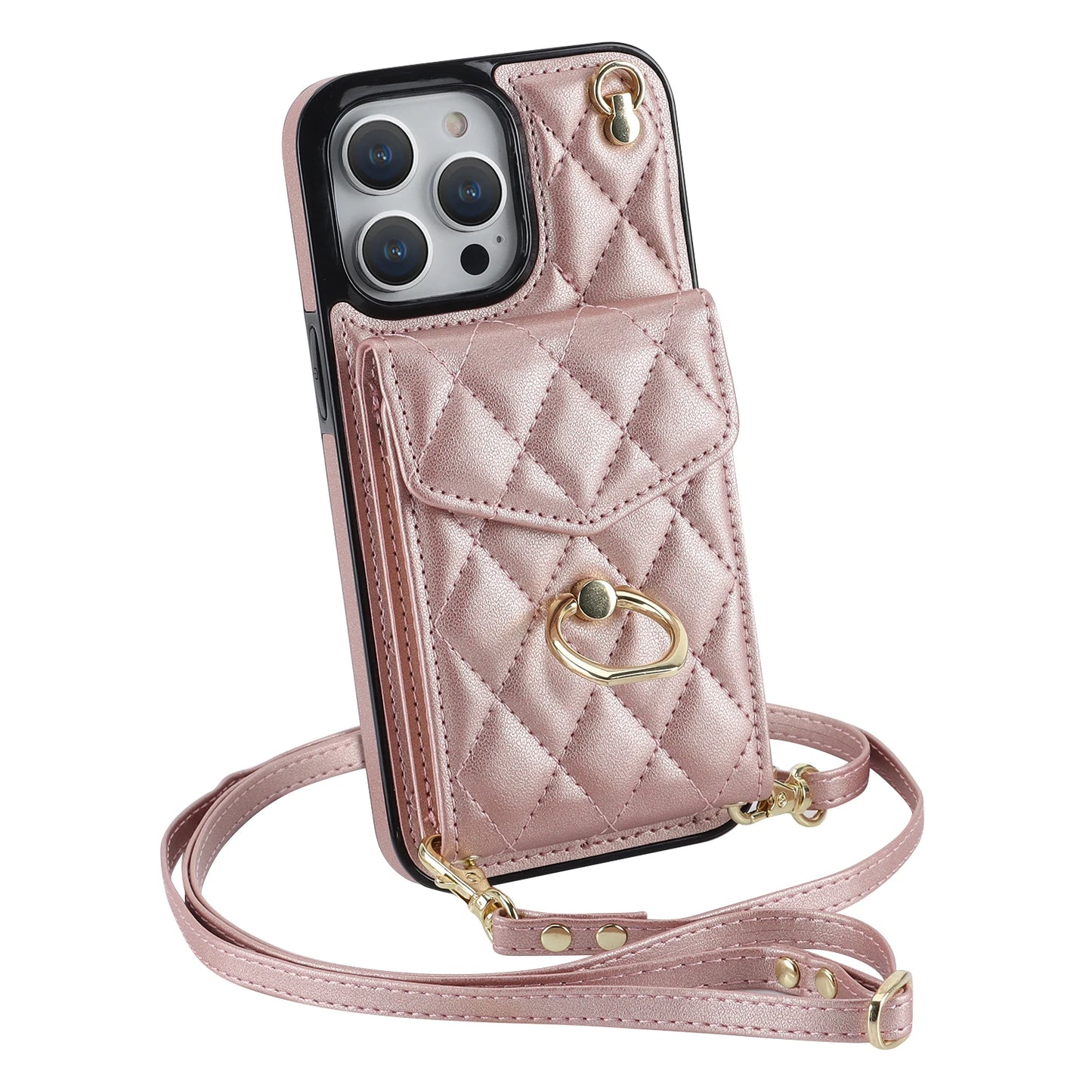 High Quality Crossbody Leather Case for iPhone with Wallet, Premium Leather, All Around Protection Phone Case.