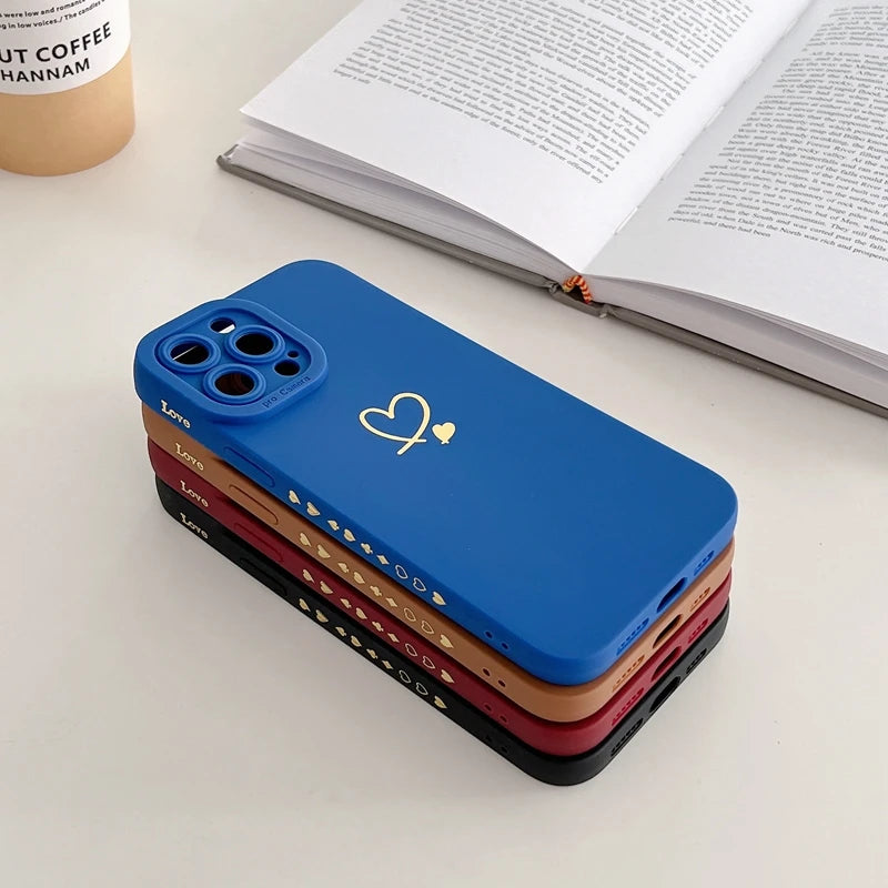 Multicolour Heart Premium Design Case For iPhone, Luxury Soft Silicon Case, Anti-Scratch and Shockproof