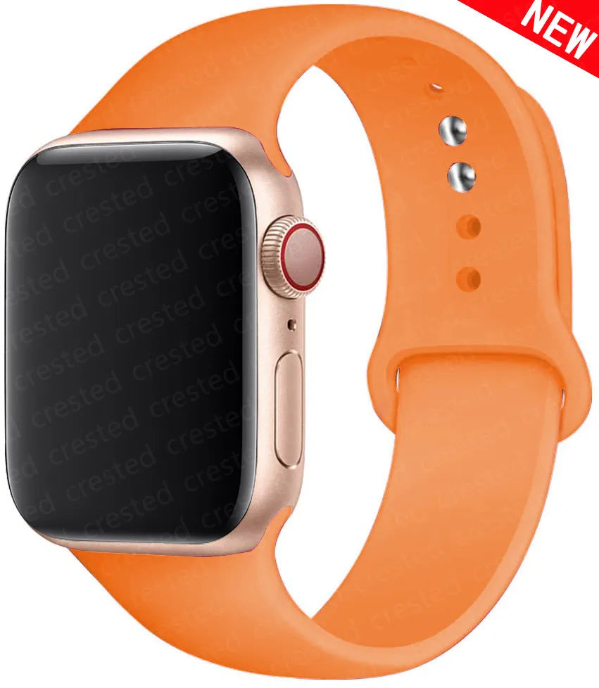 High Quality Silicone Strap For Apple Watch Series 38MM, 40MM, 41MM, 42MM, 44MM, 45MM, 49MM