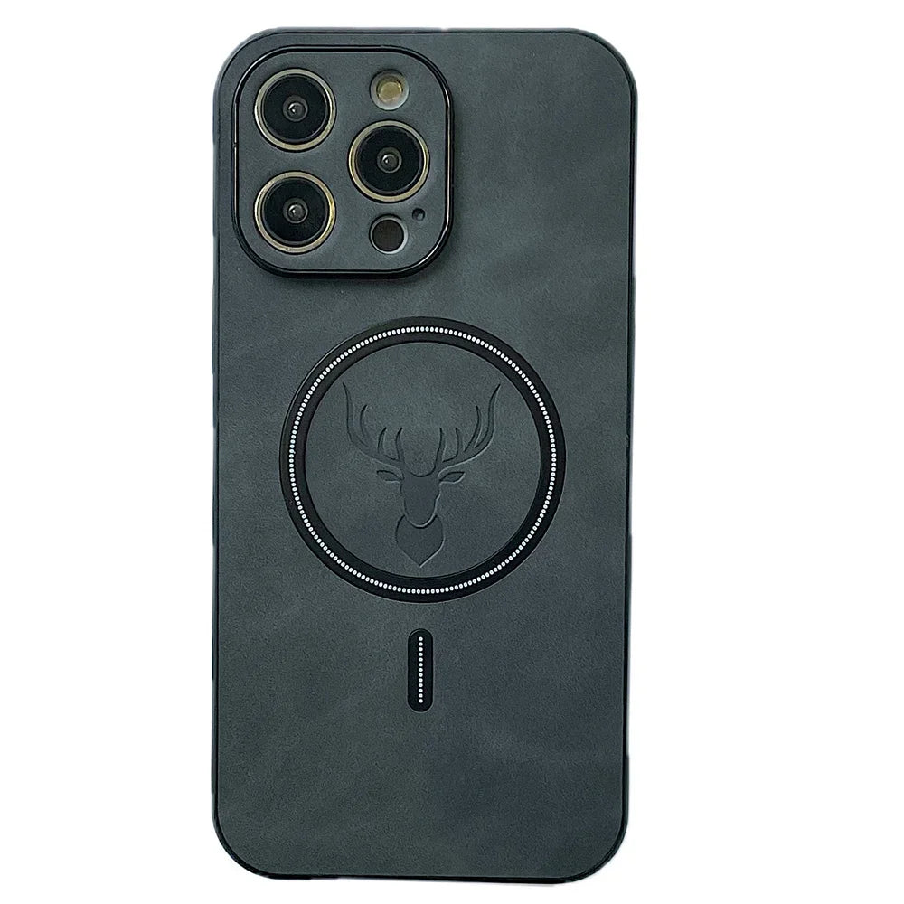 High Quality Deer Leather iPhone Case With Camera Protection And Wireless Charging