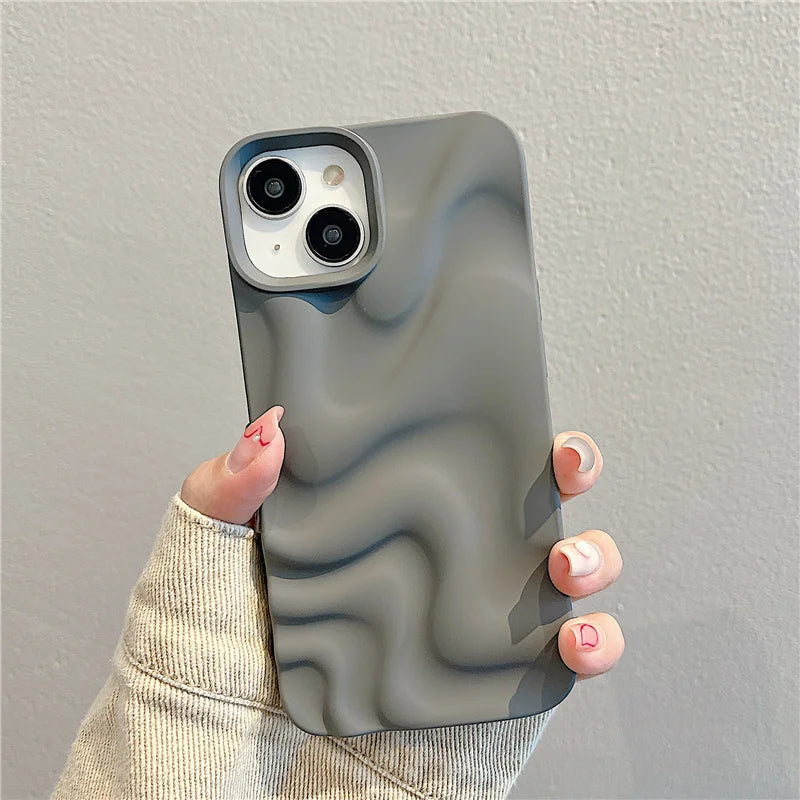 Luxury 3D Wave Case For iPhone, Soft Shockproof Back Cover, All Around Protection