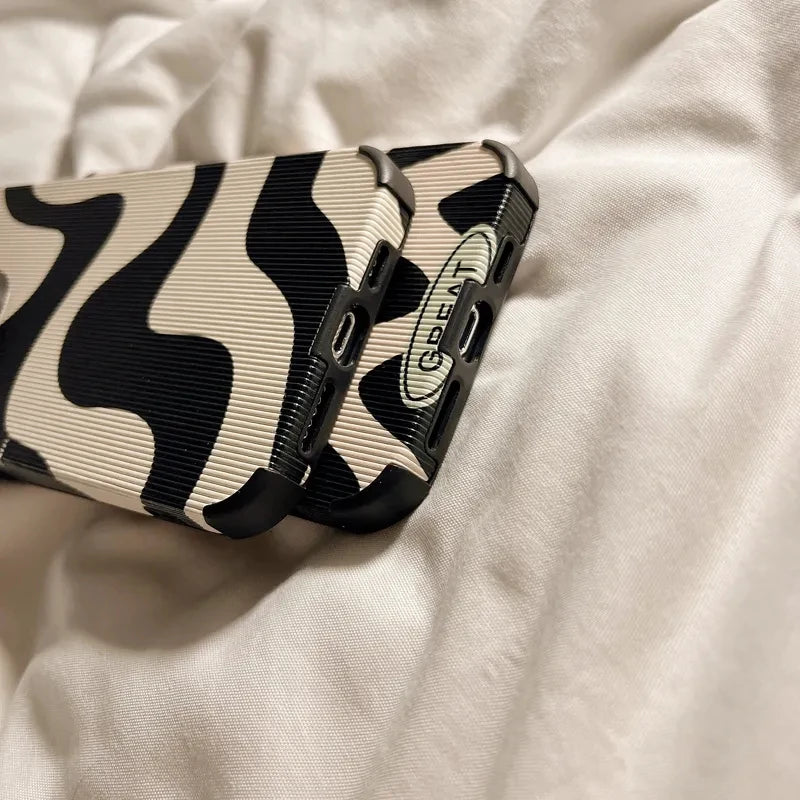 High Quality Silicone, Black and White Zebra Design Case For iPhone, Shockproof Soft Cover
