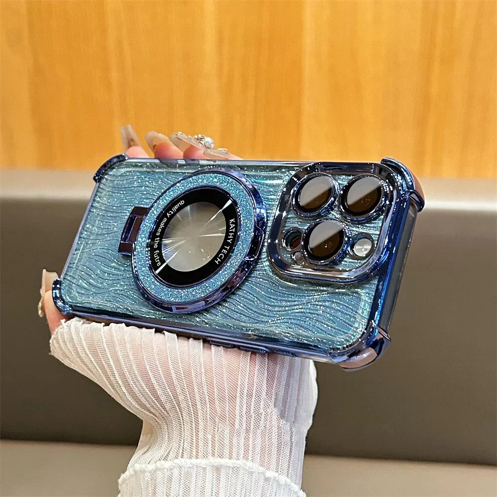 Luxury Glitter iPhone Case with Magsafe, High Quality Phone Holder, Shockproof Resistant and Anti-Scratch Material