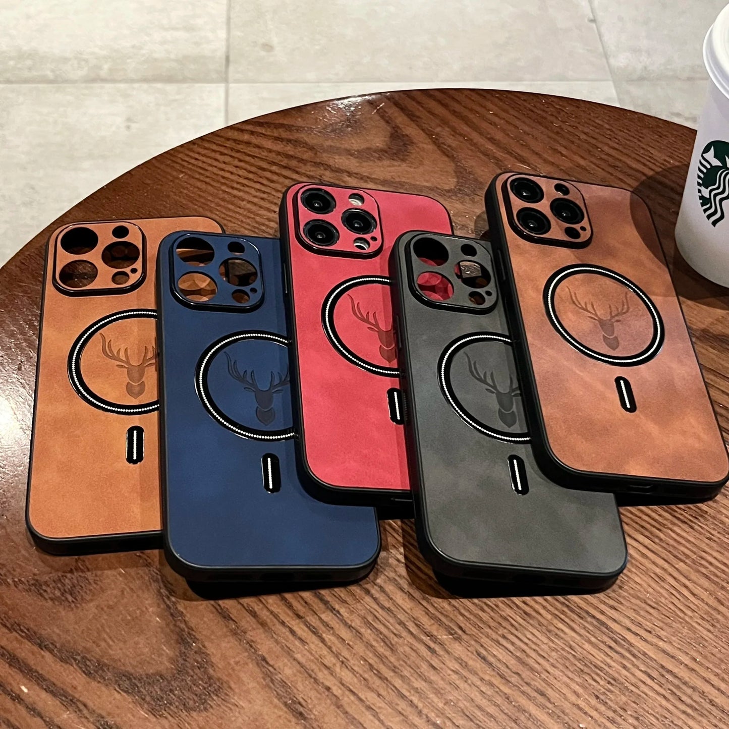 High Quality Deer Leather iPhone Case With Camera Protection And Wireless Charging