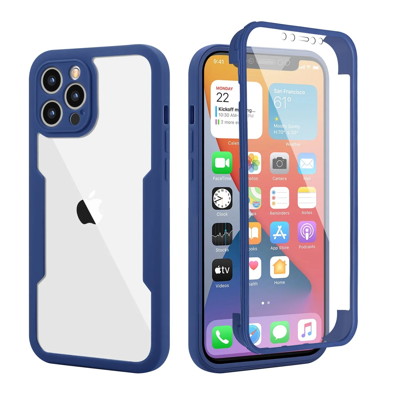 High Quality iPhone Case ,360 Protection Case, Full Cover Camera Lens and Screen Protection, Anti-Fingerprint and Shock-protection