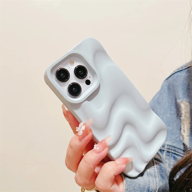 Luxury 3D Wave Case For iPhone, Soft Shockproof Back Cover, All Around Protection