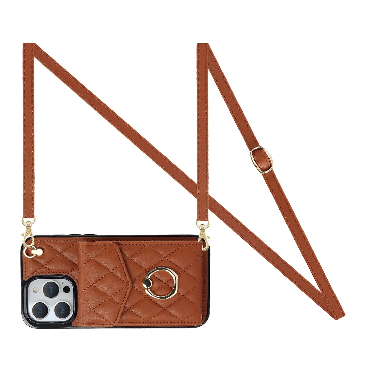 High Quality Crossbody Leather Case for iPhone with Wallet, Premium Leather, All Around Protection Phone Case.
