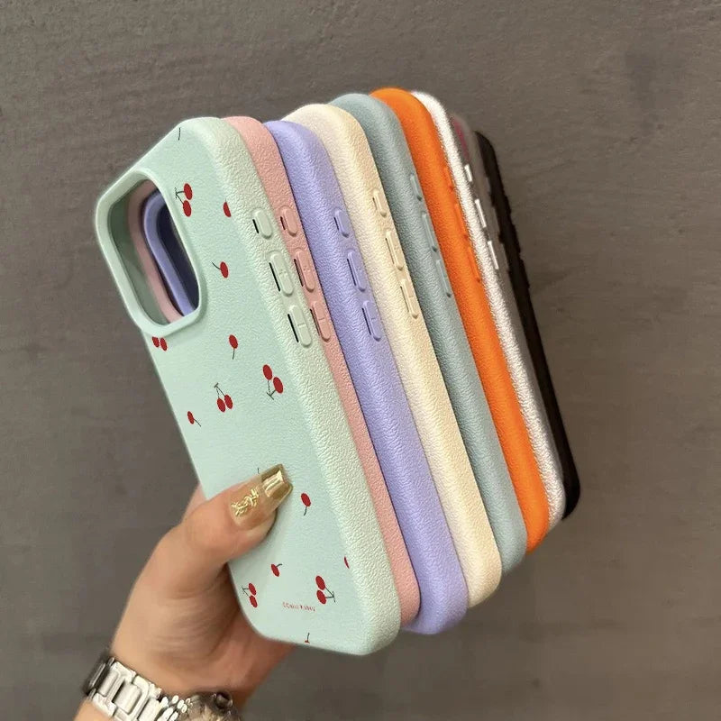 High Quality Silicone Phone Case, Cherry Design, Full Coverage Case, Shockproof Resistant