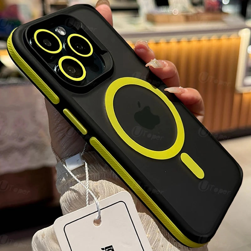 High Quality Translucent Silicone, Magnetic Phone Case For iPhone, Shockproof Bumper Cover, All Around Protection