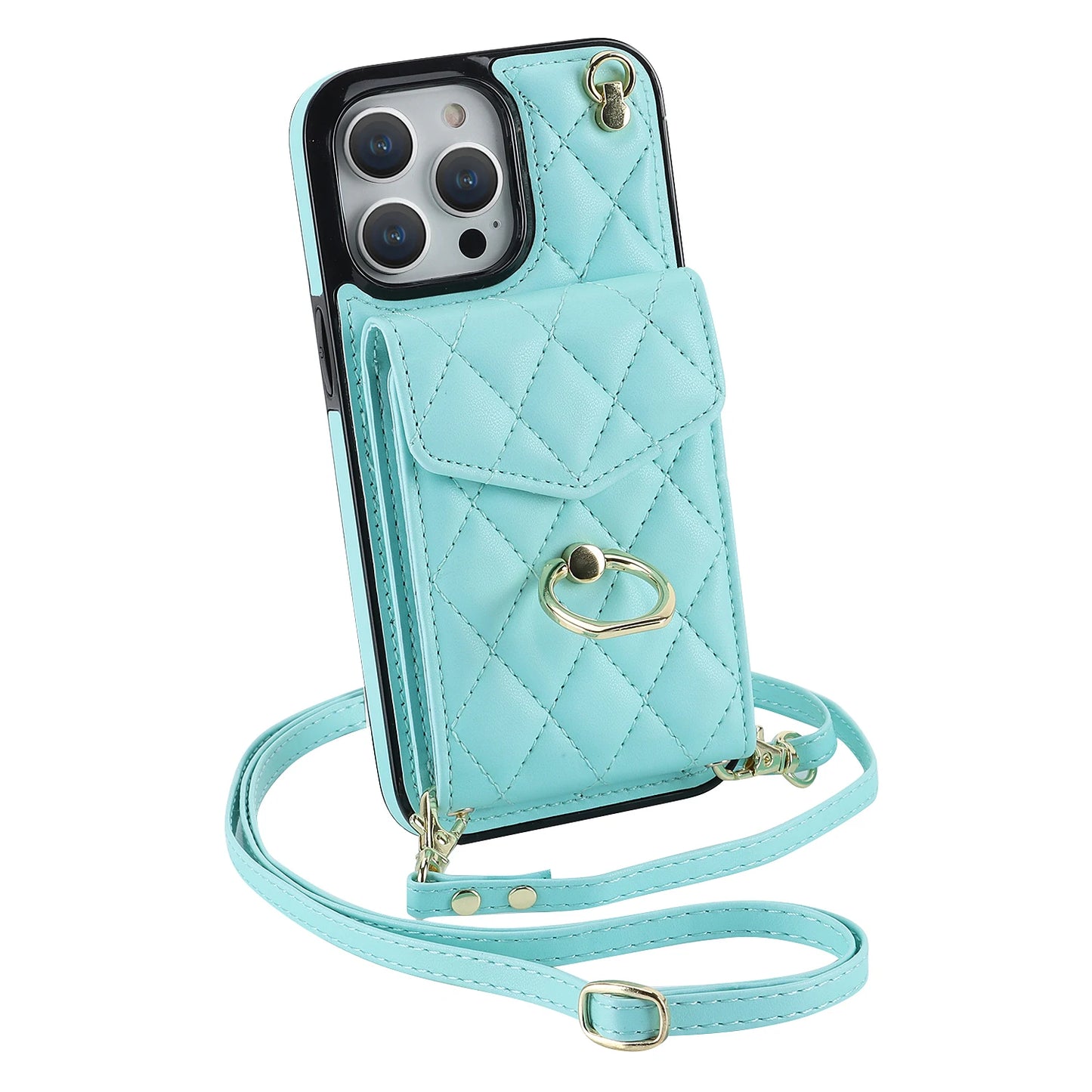 High Quality Crossbody Leather Case for iPhone with Wallet, Premium Leather, All Around Protection Phone Case.