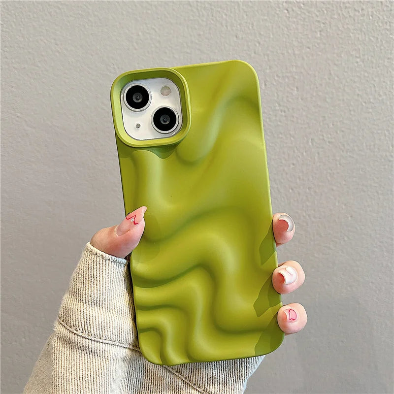 Luxury 3D Wave Case For iPhone, Soft Shockproof Back Cover, All Around Protection