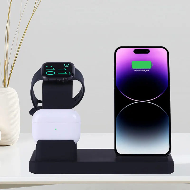 Premium 3 in 1 Wireless Charging Station For iPhone, For iWatch and  Air Pods