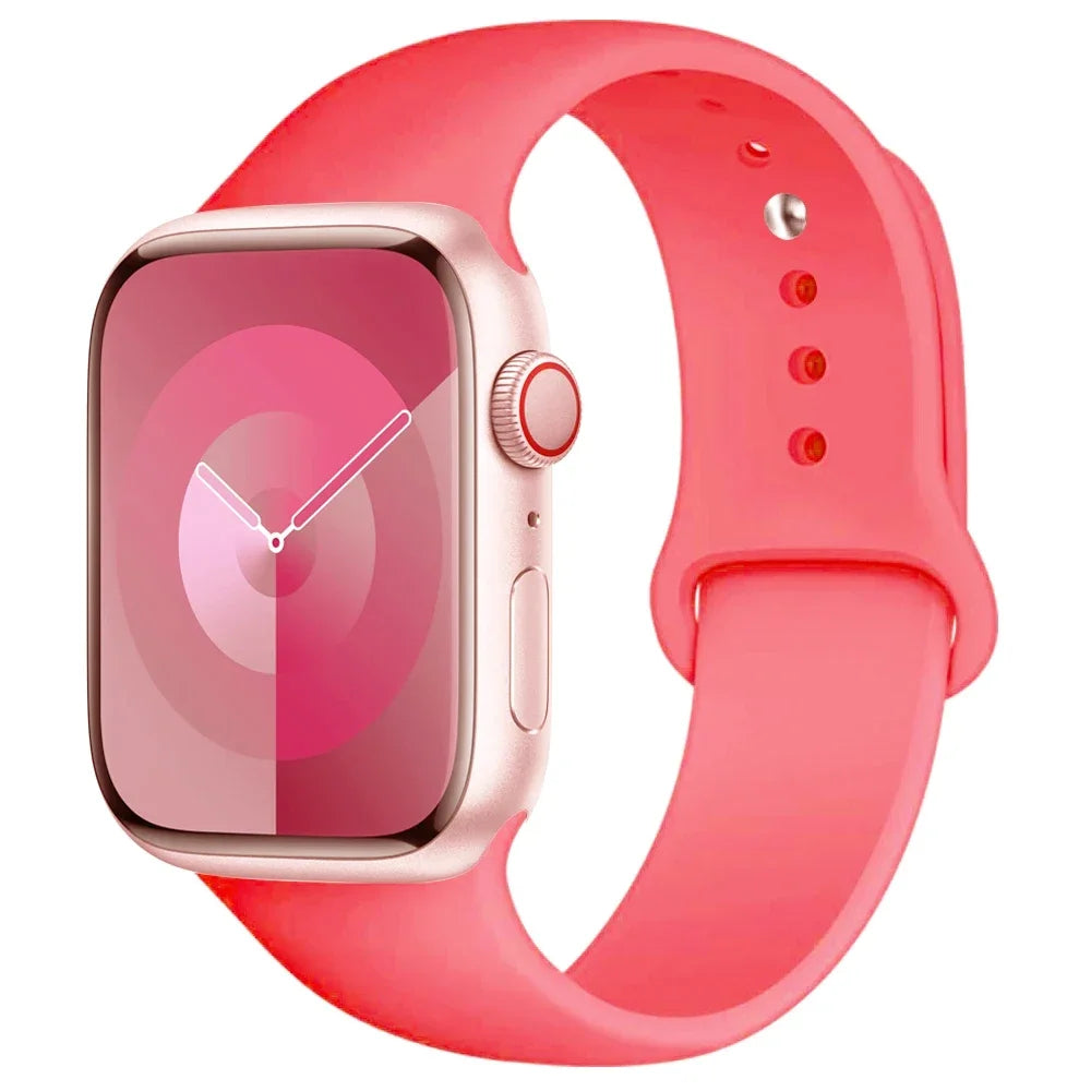 High Quality Silicone Strap For Apple Watch, 44mm 45mm 40mm 41mm 42-38mm 45 mm and series 8 7 6 5 4 3 SE 9 Ultra 2 49mm