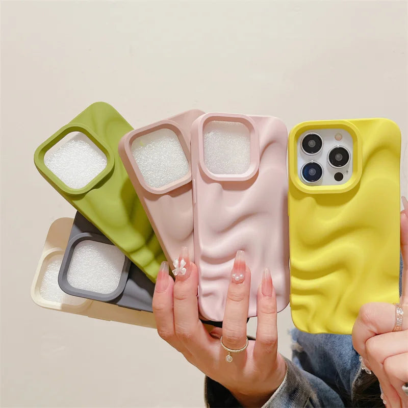 Luxury 3D Wave Case For iPhone, Soft Shockproof Back Cover, All Around Protection