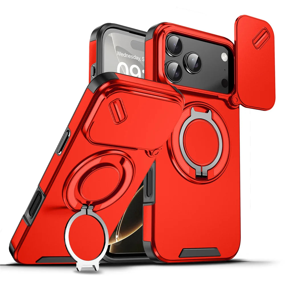 Premium Magnetic Stand Phone Case for iPhone, Full Camera Protection, All Around Protection Phone Case, Shockproof Protection Phone Case
