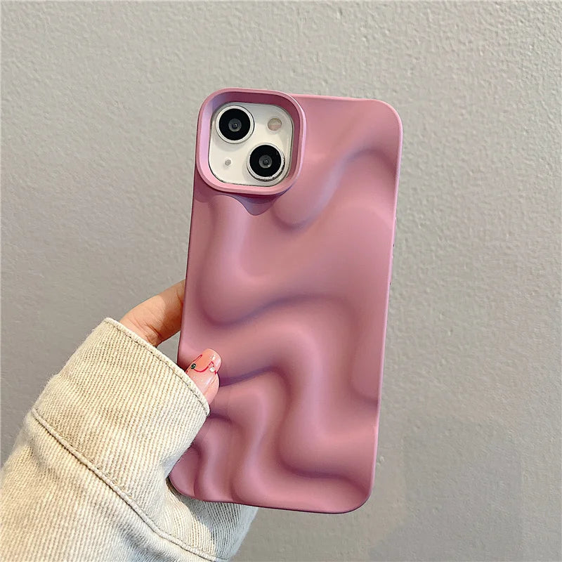 Luxury 3D Wave Case For iPhone, Soft Shockproof Back Cover, All Around Protection