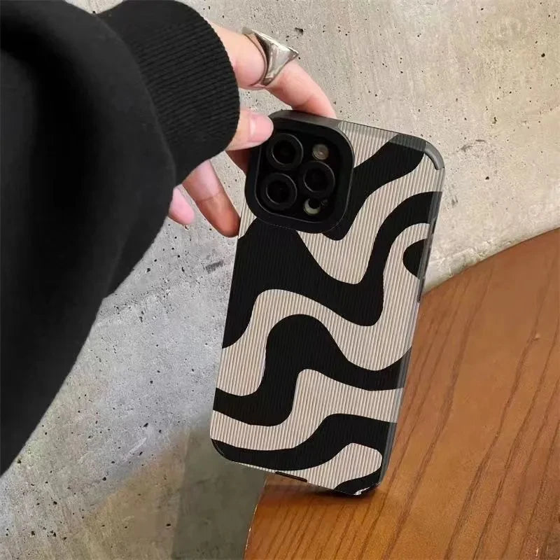High Quality Silicone, Black and White Zebra Design Case For iPhone, Shockproof Soft Cover