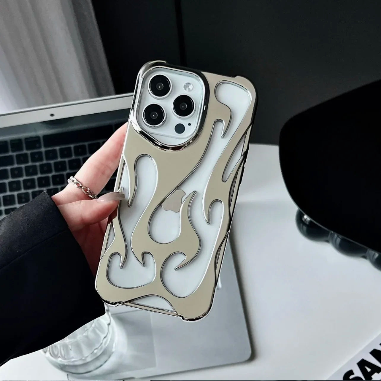 Luxury 3D Flame Case for iPhone, Unique Design Case, Anti-Fingerprint and Anti-Scratch, Matte Design