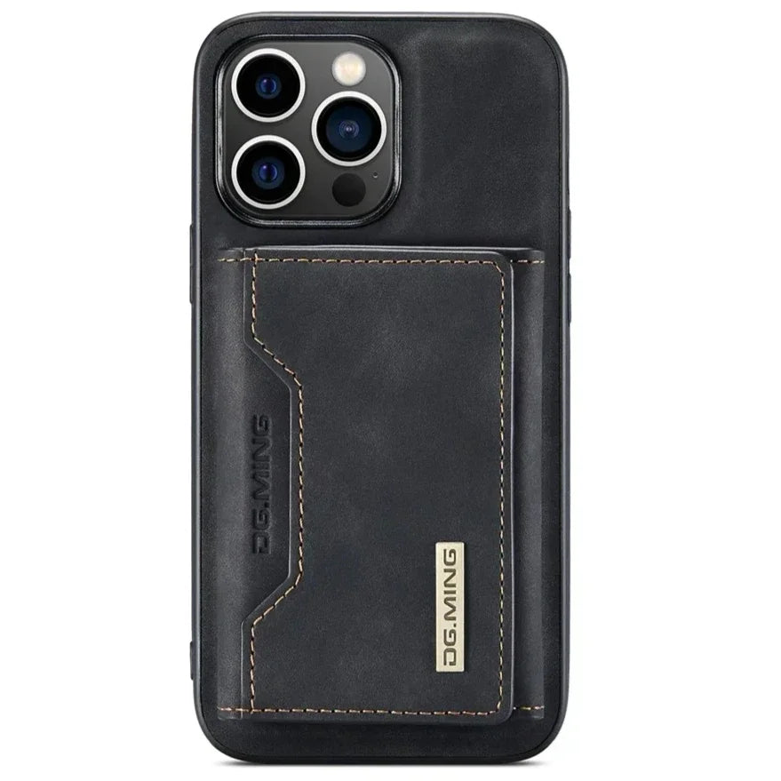 Premium Leather iPhone Case with Card Holder on the Back, Shockproof Resistant Phone Case