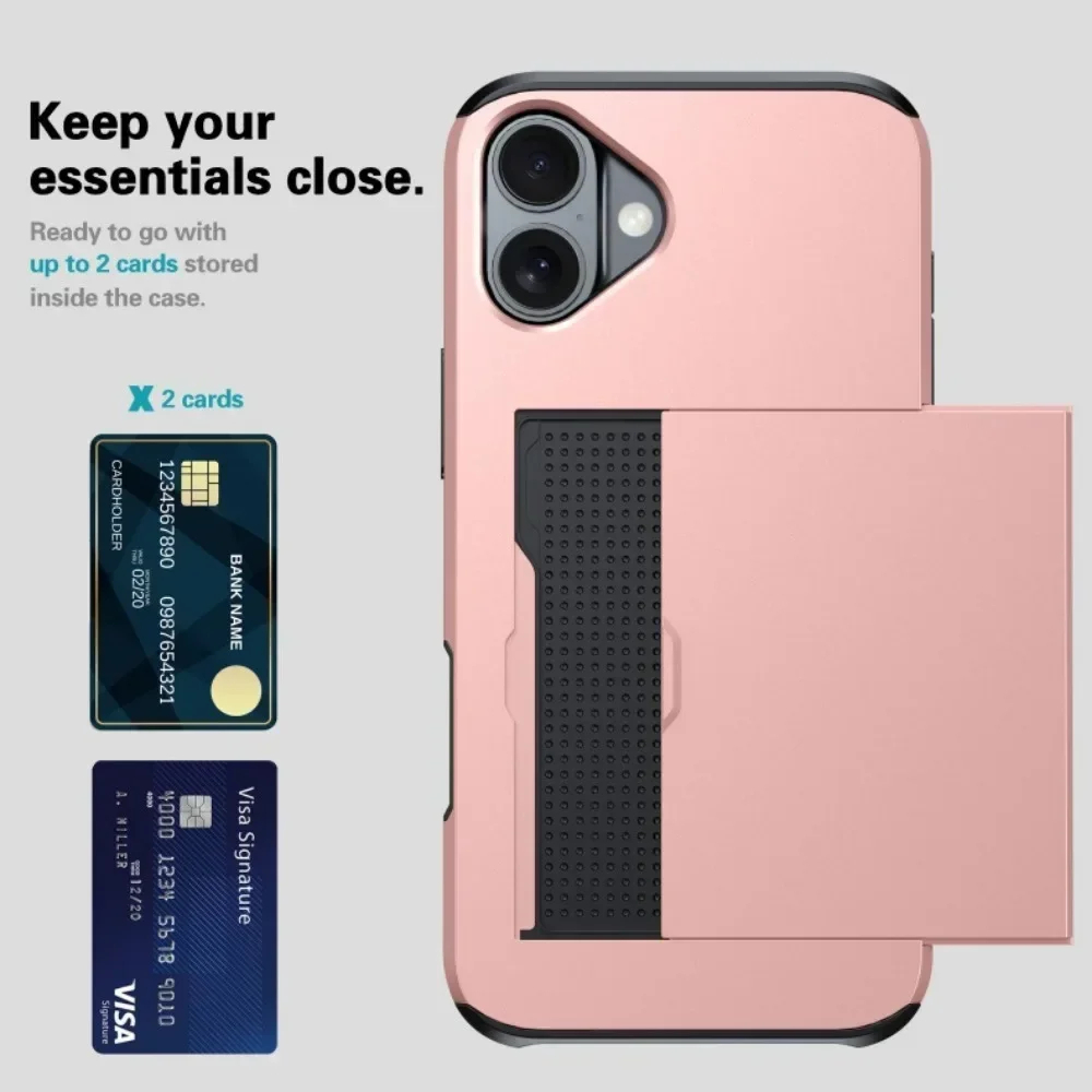 iPhone Wallet Case with Card Holder - Shockproof Slim Phone Cover